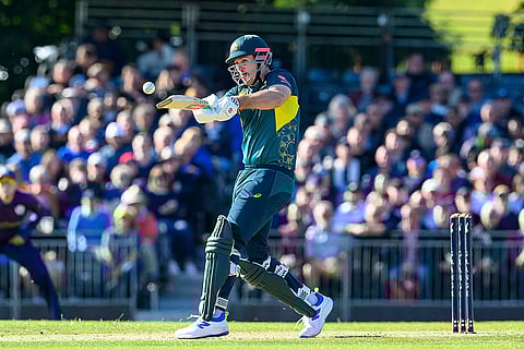 Scotland Vs Australia, 1st T20I: Australia's Mitchell Marsh hits a four against Scotland